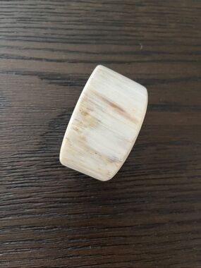 Cream and Tan Toned Bone Wide Cuff Bracelet